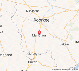 Map of Manglaur, Uttar Pradesh