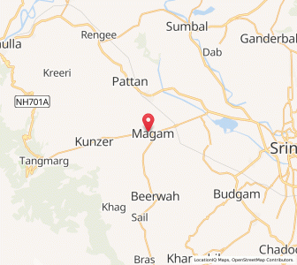 Map of Manhom, Kashmir