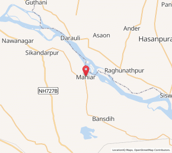 Map of Maniar, Uttar Pradesh