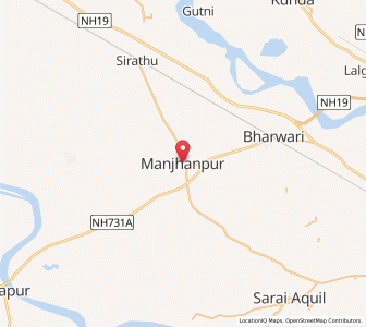 Map of Manjhanpur, Uttar Pradesh