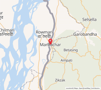 Map of Mankachar, Meghalaya