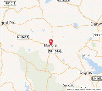 Map of Manora, Maharashtra