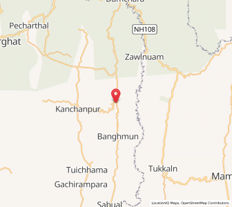 Map of Manpui, Tripura