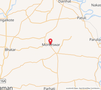 Map of Manteswar, West Bengal