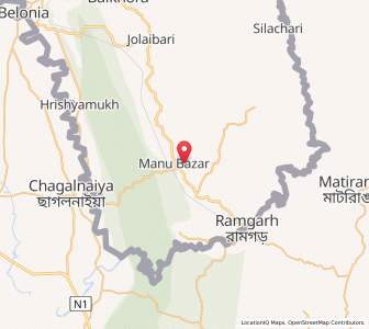 Map of Manu Bazar, Tripura