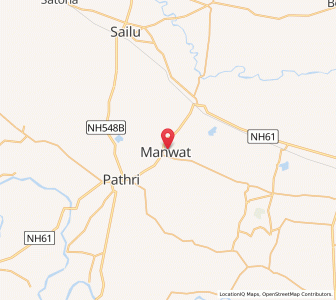 Map of Manwat, Maharashtra