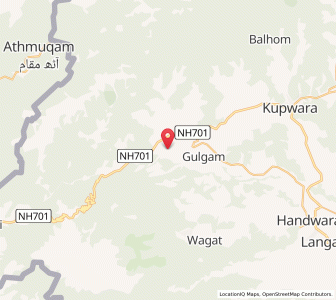 Map of Manzgam, Kashmir
