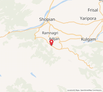 Map of Manzgom, Kashmir