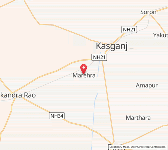 Map of Marahra, Uttar Pradesh