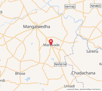 Map of Maravda, Maharashtra