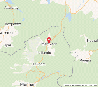 Map of Marayur, Kerala