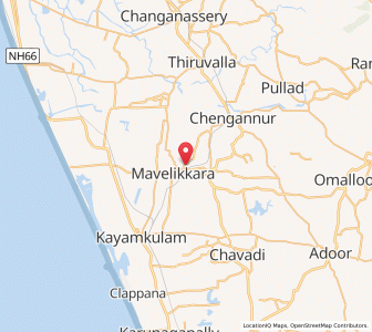 Map of Mavelikara, Kerala