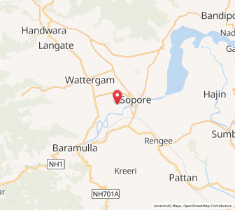 Map of Mazbug, Kashmir