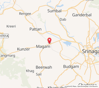 Map of Mazhom, Kashmir