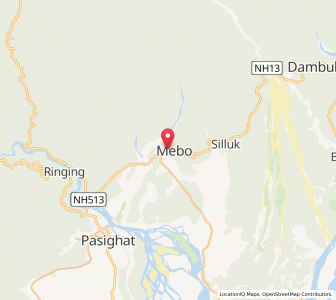 Map of Mebu, Arunachal Pradesh