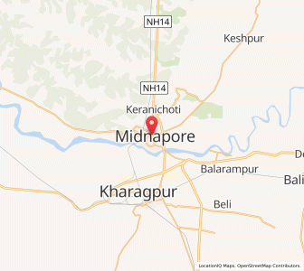 Map of Medinipur, West Bengal