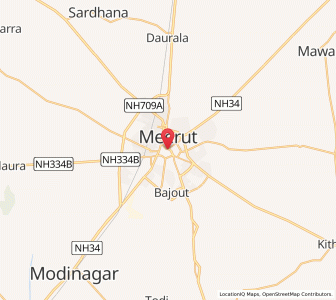 Map of Meerut, Uttar Pradesh