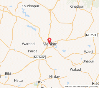 Map of Mehekar, Maharashtra
