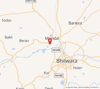 Map of Meja, Rajasthan