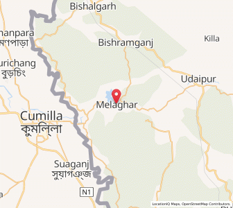 Map of Melaghar, Tripura