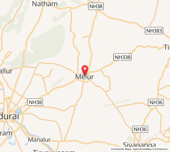 Map of Melur, Tamil Nadu