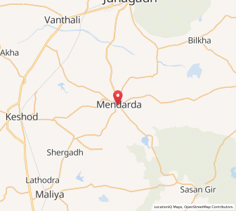 Map of Mendarda, Gujarat