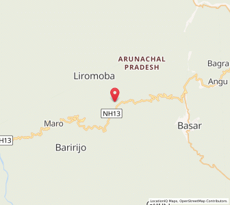 Map of Meshing, Arunachal Pradesh