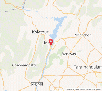 Map of Mettur, Tamil Nadu