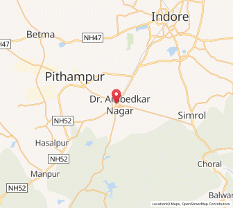 Map of Mhow, Madhya Pradesh