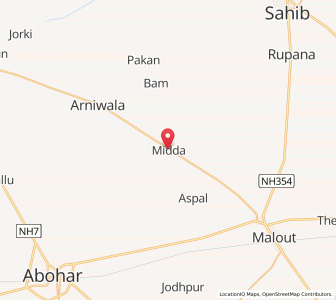 Map of Midda, Punjab