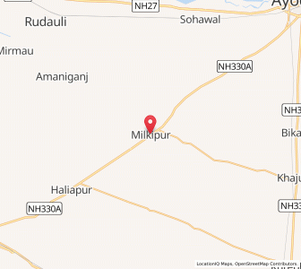 Map of Milkipur, Uttar Pradesh