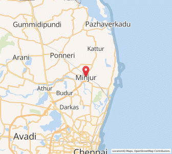Map of Minjur, Tamil Nadu