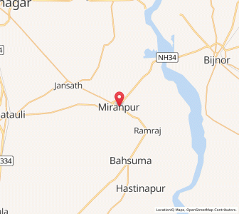 Map of Miranpur, Uttar Pradesh