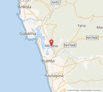 Map of Mirjan, Karnataka