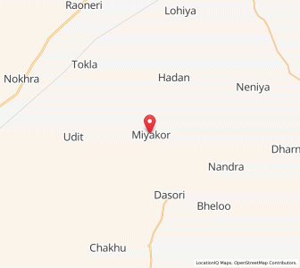 Map of Miyakor, Rajasthan