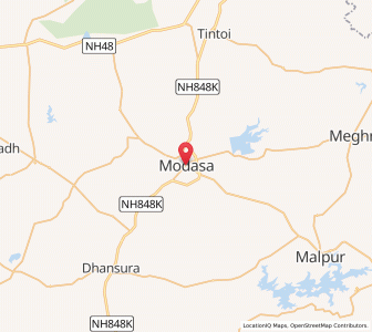 Map of Modasa, Gujarat