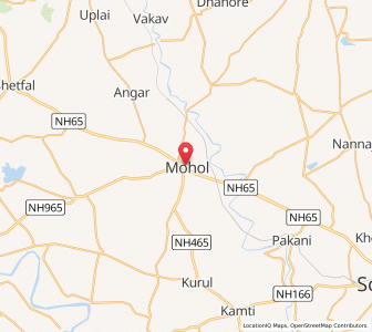 Map of Mohol, Maharashtra