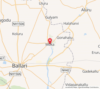 Map of Moka, Karnataka