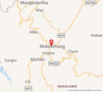 Map of Mokokchung, Nagaland