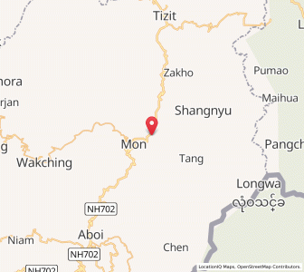 Map of Mon, Nagaland