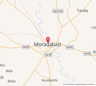 Map of Moradabad, Uttar Pradesh