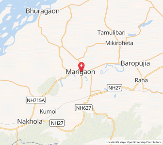 Map of Morigaon, Assam