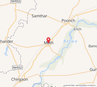 Map of Moth, Uttar Pradesh