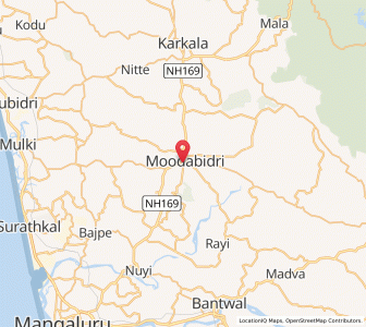 Map of Mudbidri, Karnataka