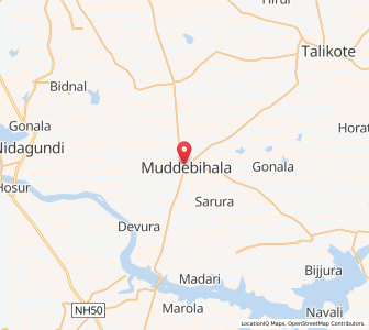 Map of Muddebihal, Karnataka
