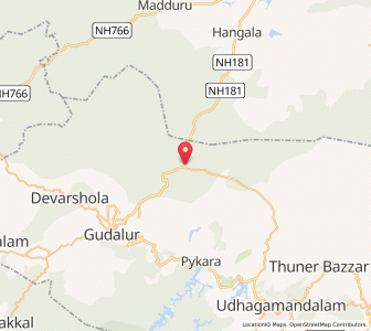 Map of Mudumalai, Tamil Nadu