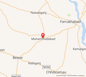 Map of Muhammadābād, Uttar Pradesh