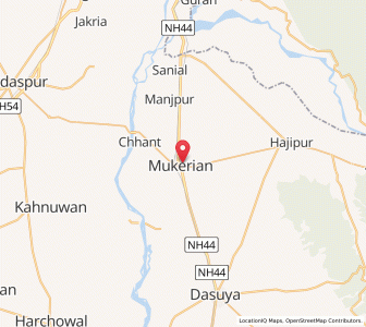 Map of Mukerian, Punjab