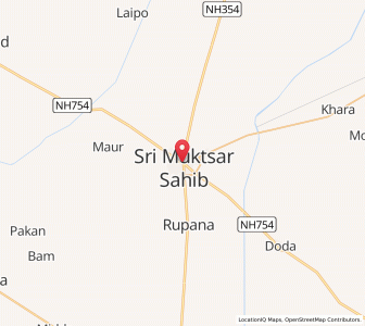 Map of Muktsar, Punjab