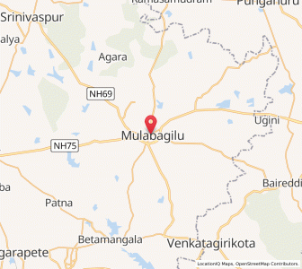 Map of Mulbagal, Karnataka